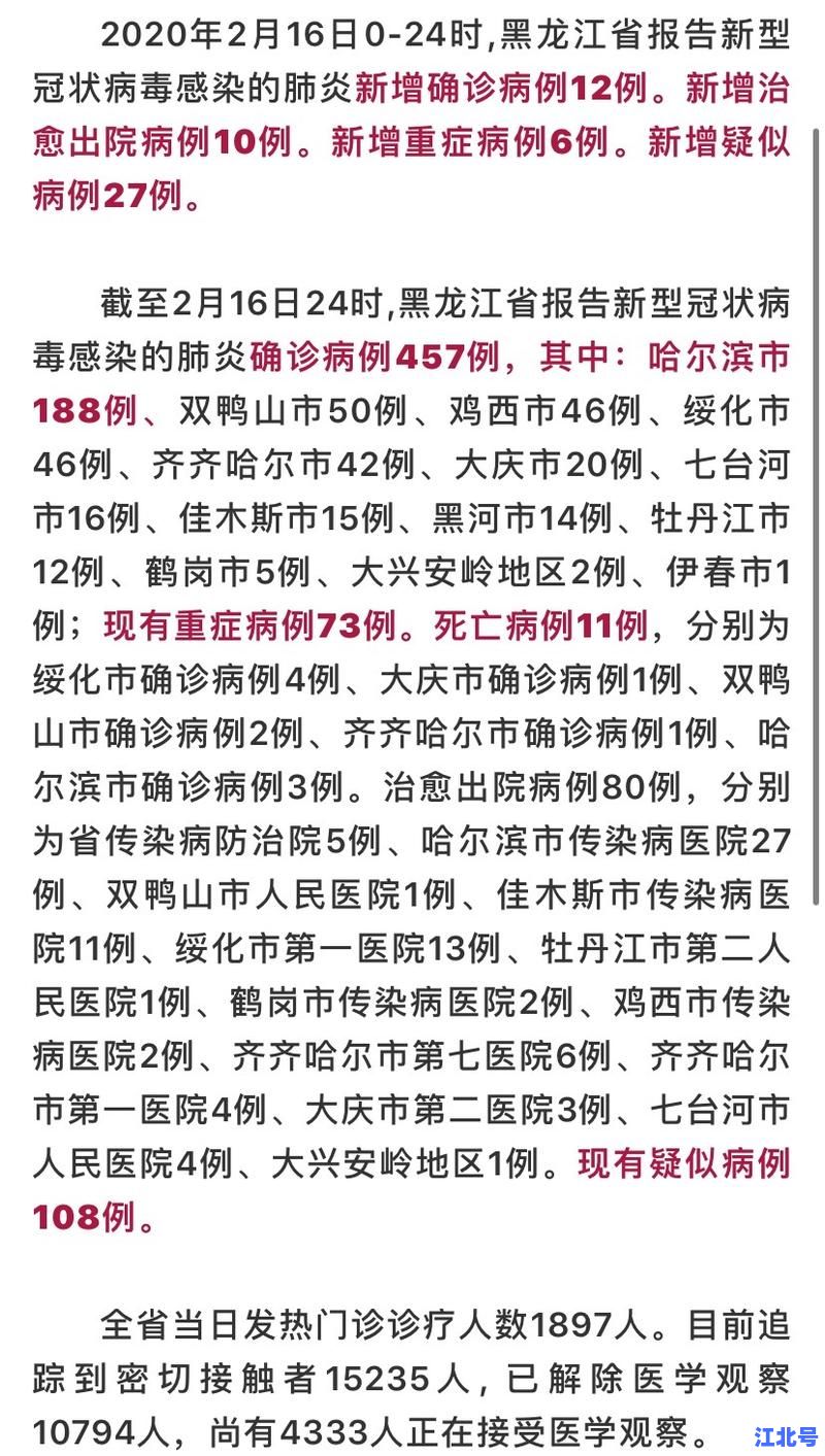 黑龙江疫情速报：黑龙江新增31例无症状感染者详情轨迹图与防控举措全解析